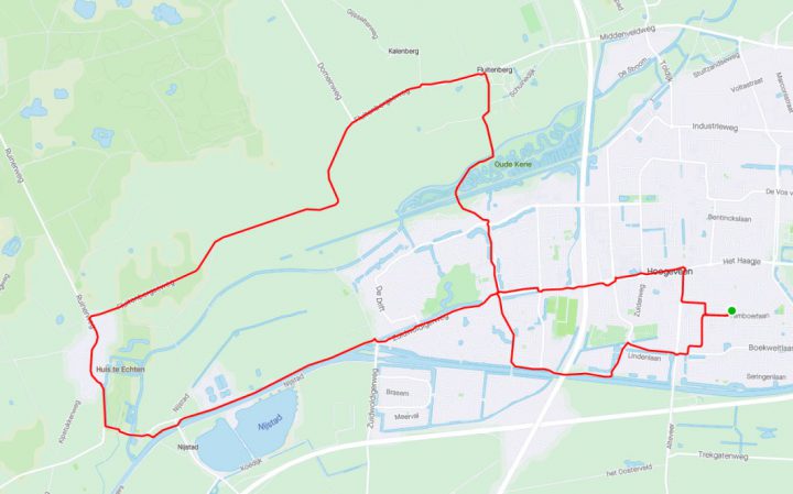 Route Hoogeveen – Echten – Fluitenberg – Hoogeveen