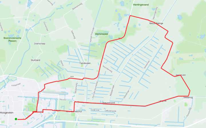 Van Hoogeveen naar Nieuw Balinge en weer terug